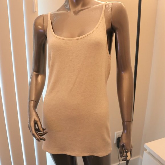 ATM Anthony T Melillo Ribbed Tank Top Oatmeal NEW - Picture 3 of 6